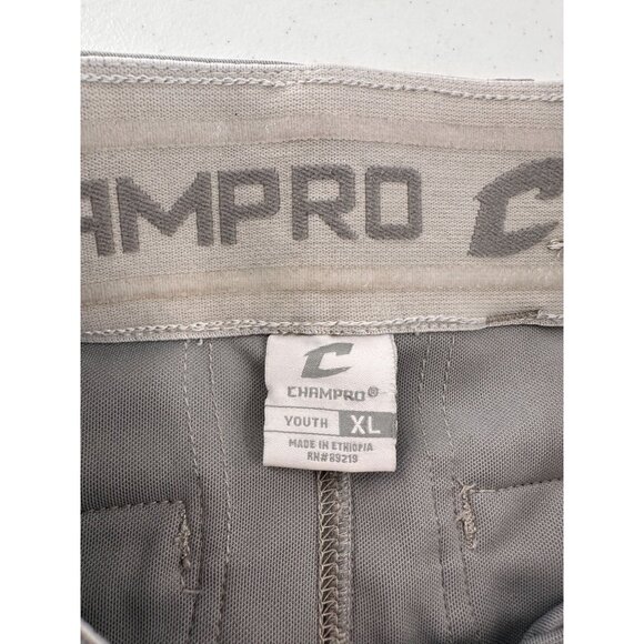 Champro Youth XL Baseball Pants Gray Elastic Hem Double Snap Closure Athletic - Picture 2 of 8